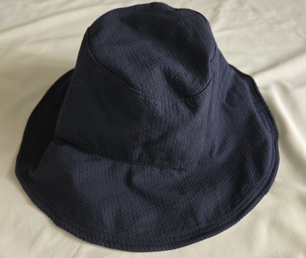 Navy Seersucker Sun Protection UPF 50 Bucket Hat
